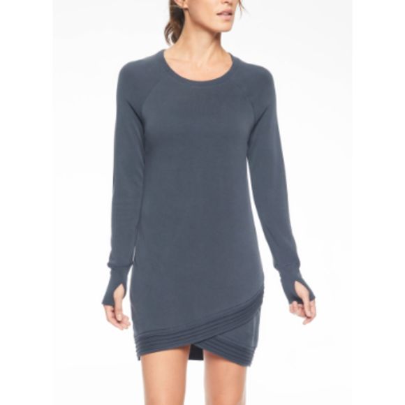 NEW** Athleta Womens Serenity Criss Cross Dress Tunic Top Size XS Long Sleeve - Picture 1 of 16